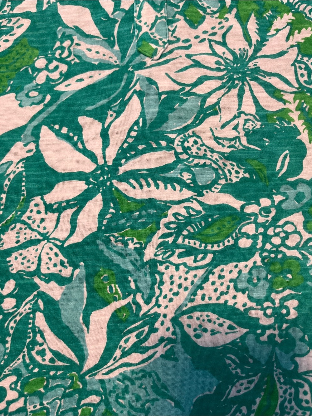 Lilly Pulitzer Green & White Floral Sleeveless Shell - Picture 3 of 3